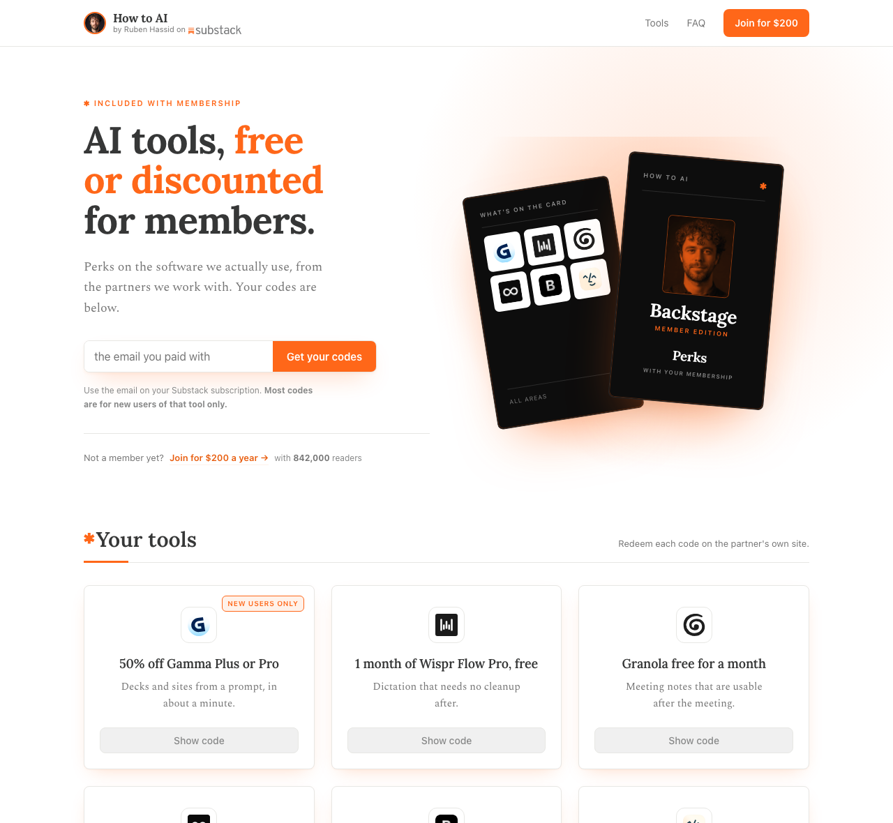 The How to AI member perks page